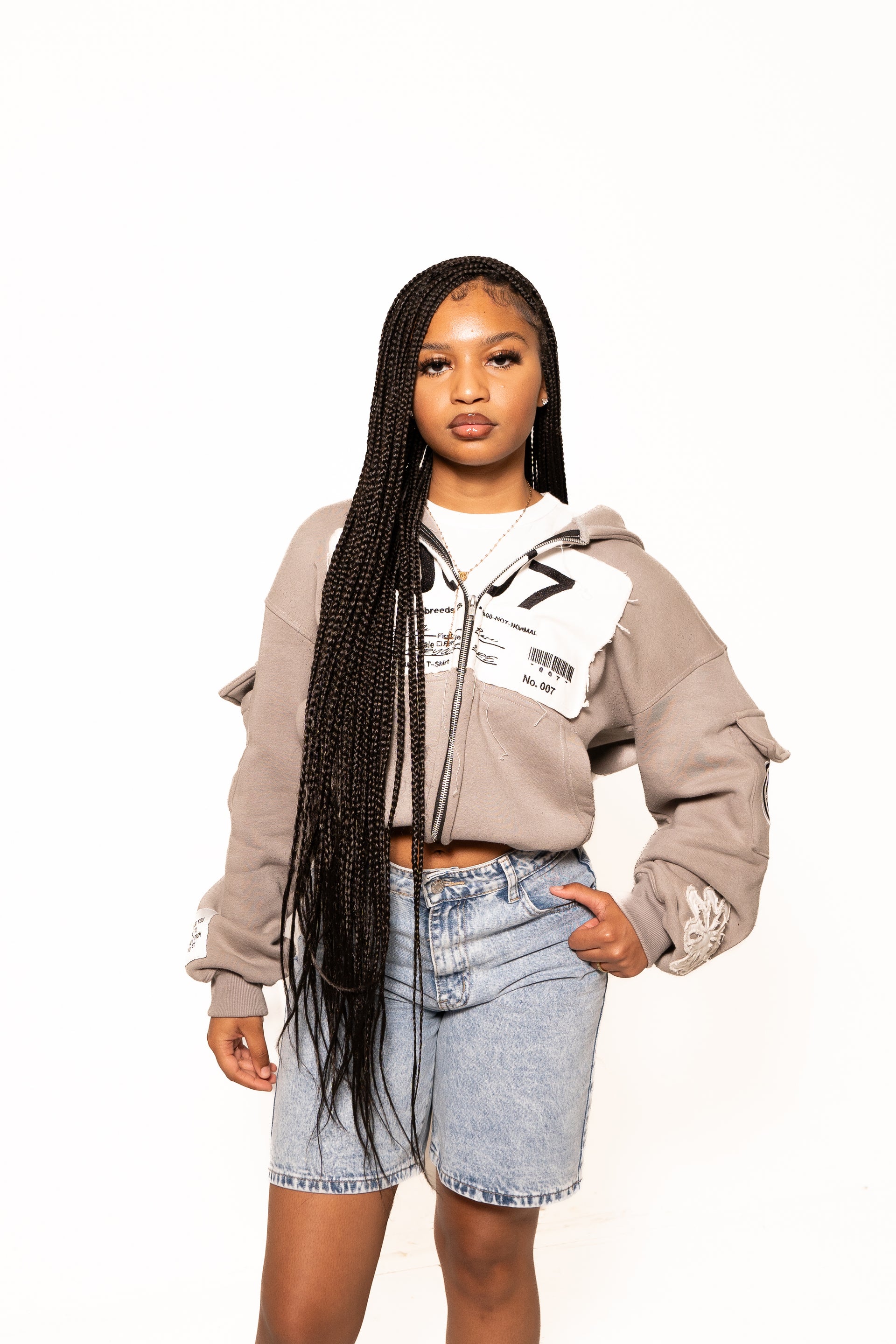 SILVER “007” ZIP UP